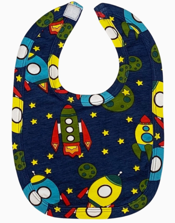 AnnLoren Baby Toddler Boy Space Ship Blanket & Bib Gift Set 2 Pc Knit Cotton Online Hot Sale