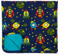 AnnLoren Baby Toddler Boy Space Ship Blanket & Bib Gift Set 2 Pc Knit Cotton Online Hot Sale