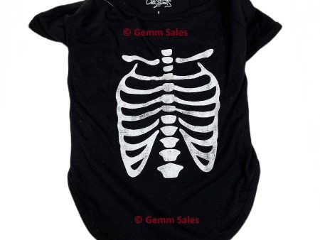 Skeleton Dog Shirt - Black Small Online