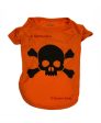 Skull & Bones Dog Shirt - Orange Small For Cheap