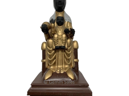 Vintage The Virgin Santa Maria of Montserrat Black Madonna with Baby Jesus, Music Box on Sale