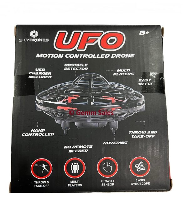 SKYDRONES UFO Motion Controlled Drone Red Fashion