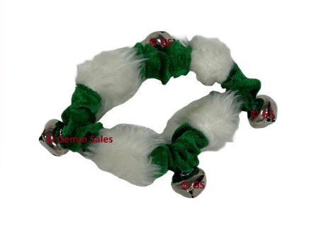 Petco Dog Velvet Collar Jingle Bells - Green Medium Discount